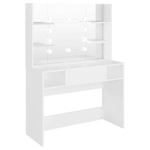vidaXL Makeup Table with LED Lights 100x40x135 cm MDF White