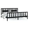 vidaXL Bed Frame without Mattress Black Solid Wood Pine 200x200 cm