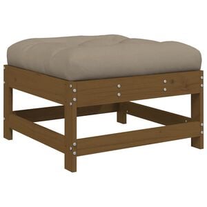vidaXL Garden Footstool with Cushion Honey Brown Solid Wood Pine