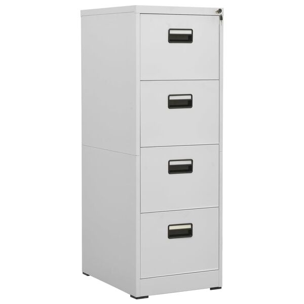 vidaXL Filing Cabinet Light Grey 46x62x133 cm Steel