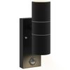 vidaXL Outdoor Wall Lights 2 pcs Black 7 x 10 x 22 cm Stainless steel