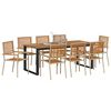 vidaXL Garden Dining Set 9 pcs Beige Solid Acacia Wood