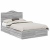 vidaXL Storage Bed Grey Sonoma 135 x 190 cm Engineered Wood