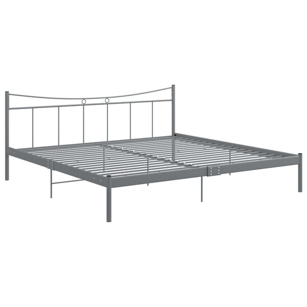 vidaXL Bed Frame without Mattress Grey Metal 180x200 cm Super King