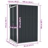vidaXL Wall-mounted Garden Shed Anthracite 118x100x178 cm Steel