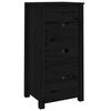 vidaXL Sideboards 2 pcs Black 40x35x80 cm Solid Wood Pine