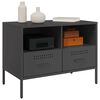 vidaXL TV Cabinet Black 68x39x50.5 cm Steel