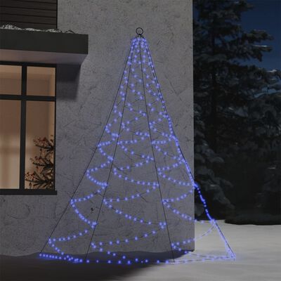 vidaXL Wall Tree with Metal Hook 260 LED Blue 3 m Indoor Outdoor