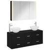 vidaXL Bathroom Furniture Set 4 pcs Black Oak