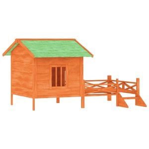 vidaXL Dog Kennel Brown 159x120x88,5 cm Solid Wood Pine