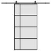 vidaXL Sliding Door with Hardware Set Black 102.5x205 cm ESG Glass