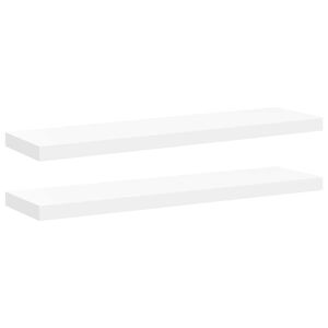 vidaXL Floating Wall Shelves 2 pcs White 90x23.5x3.8 cm MDF