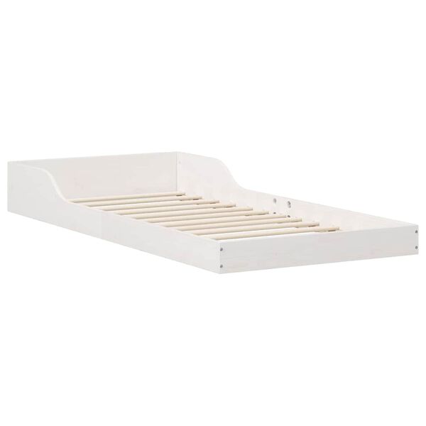vidaXL Bed Frame White 90 x 220 cm Solid Pine Wood