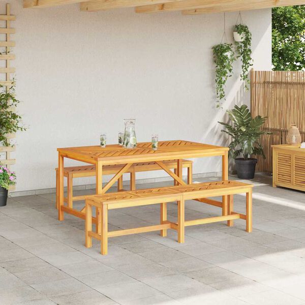 vidaXL Garden Dining Set 3 pcs Brown Solid acacia wood