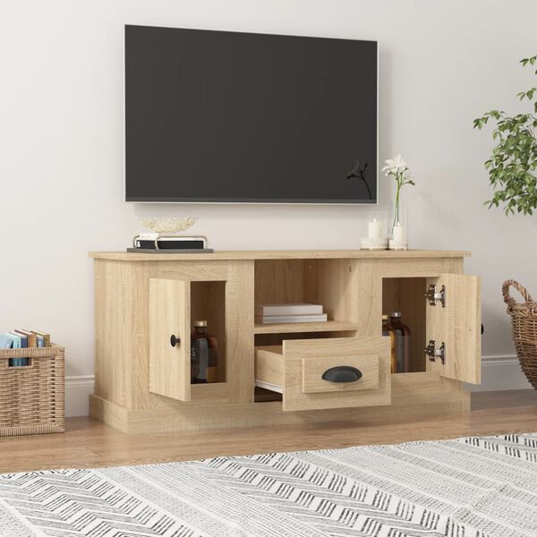 vidaXL TV Cabinet Sonoma Oak 100x35.5x45 cm Engineered Wood
