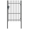 vidaXL Fence Gate Boxtel Single Door with Spike Top Steel 1x1.5 m Black