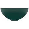 vidaXL Luxury Bathroom Basin Round Matt Dark Green 32.5x14 cm Ceramic
