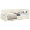 vidaXL Corner Bed Frame with Headboard Cream 100 x 200 cm Velvet