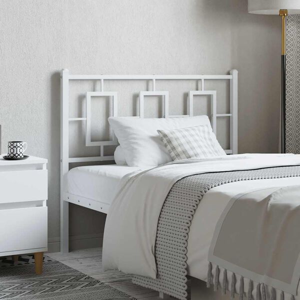 vidaXL Metal Replace Headboard White 100 cm