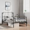 vidaXL Metal Bed Frame without Mattress with Footboard&nbsp;Black 100x190cm