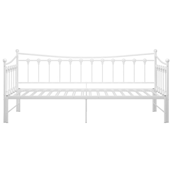 vidaXL Pull-out Sofa Bed Frame without Mattress White Metal 90x200 cm