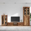 vidaXL TV Cabinet Set with Drawer FLORIN Old Wood Engineered Wood