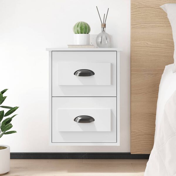 vidaXL Wall-mounted Bedside Cabinets 2 pcs White 41.5x36x53cm