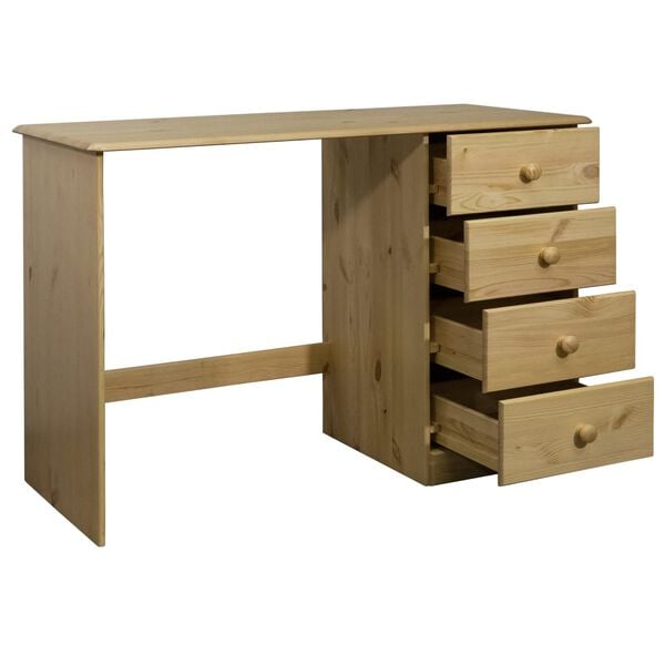 vidaXL Desk with 4 Drawers 110x50x74 cm Solid Pine Wood