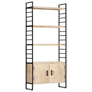 vidaXL Bookcase | Brown and Black | Solid mango wood and powder-coated iron
