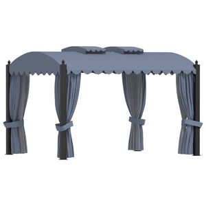 vidaXL Gazebo with Curtains 3x4 m Anthracite Steel