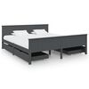 vidaXL Bed Frame without Mattress Dark Grey Solid Wood Pine 180x200 cm