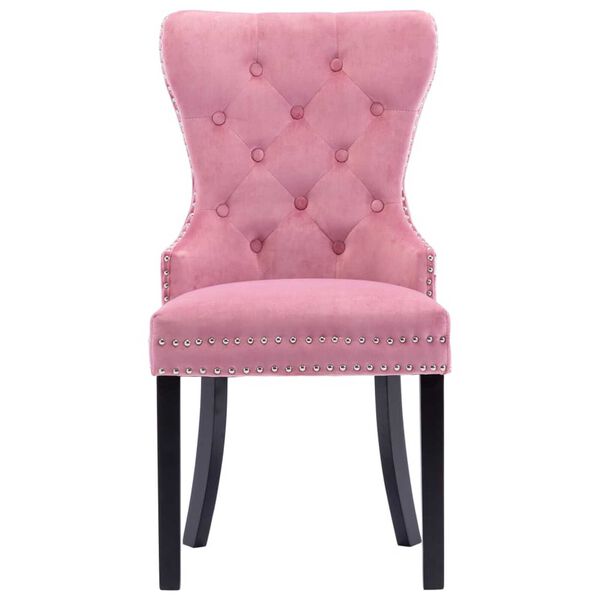 vidaXL Dining Chairs 2 pcs Pink Velvet