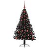 vidaXL Artificial Pre-lit Christmas Tree Black 120 cm PVC
