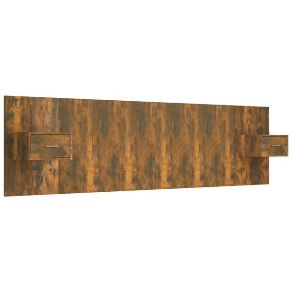 vidaXL Bed Headboard with Cabinets Smoked Oak Engineered Wood