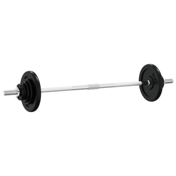 vidaXL Barbell with Plates Set 30 kg Cast Iron