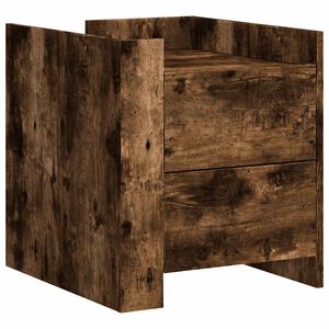 vidaXL Bedside Cabinet Smoked Oak 45x50x50 cm Engineered Wood