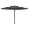 vidaXL Garden Parasol with Wooden Pole Anthracite 400x273 cm