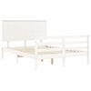 vidaXL Bed Frame without Mattress White Double Solid Wood