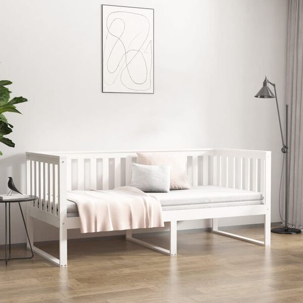vidaXL Day Bed without Mattress White 90x190 cm Single Solid Wood Pine