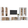 vidaXL 7 Piece TV Cabinet Set White Engineered Wood