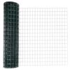 vidaXL Euro Fence with Post 10 x 1 m PVC-Coated Steel Green Mesh