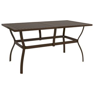 vidaXL Garden Table | Brown | Powder-coated steel | Large | Durable