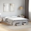 vidaXL Bed Frame with Drawers without Mattress Concrete Grey 150x200 cm King Size