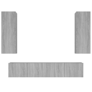 vidaXL 4 Piece TV Cabinet Set Grey Sonoma Engineered Wood