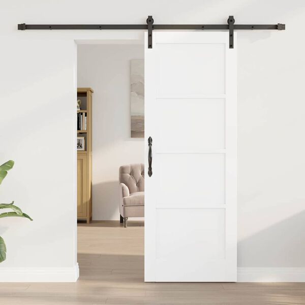 vidaXL Sliding Door White 73.5 x 198.5 cm Solid Pine Wood