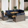 vidaXL 9 Piece Garden Sofa Set with Cushions Grey Poly Rattan Acacia