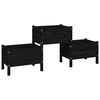 vidaXL Planter Black 178.5x44x75 cm Solid Wood Pine
