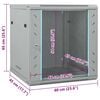 vidaXL Network Cabinet with Storage Grey 60 x 45 x 65 cm Steel