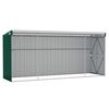 vidaXL Wall-mounted Garden Shed Green 118x382x178 cm Galvanised Steel