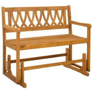 vidaXL Garden Glider Bench Natural 110 x 59 x 97 cm Solid Acacia Wood